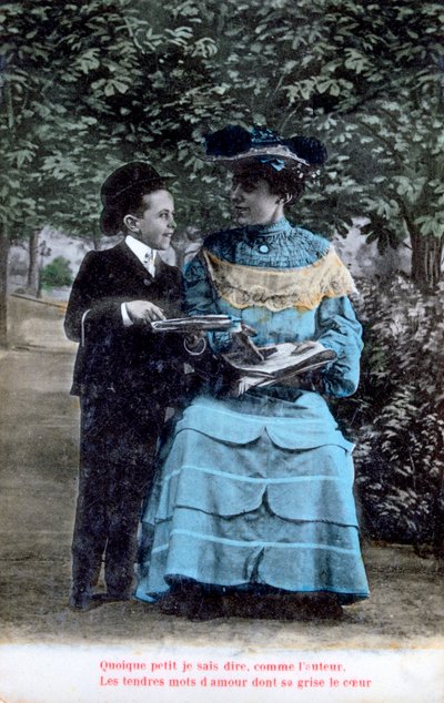 Francouzská romantická pohlednice, c1900 od Unbekannt