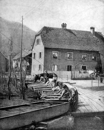Francouzští vojáci praní prádla, první světová válka, 1915 od Unbekannt