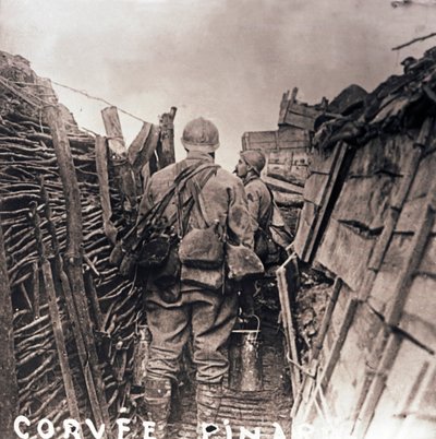 Francouzští vojáci na kuchařské službě v zákopu, c1914-c1918 od Unbekannt