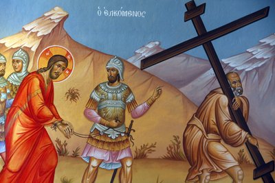 Freska v kostele svatého kříže, Pedoulas. Kristovo umučení, 20150510, Pedoulas, Kypr od Unbekannt