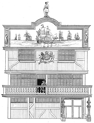Přední část starého East India House, Londýn, 1894 od Unbekannt