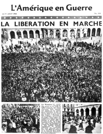 Titulní strana novin America at War, 9. srpna 1944 od Unbekannt
