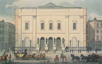 Čelní pohled na Theatre Royal, Drury Lane, Westminster, Londýn, 1812 od Unbekannt