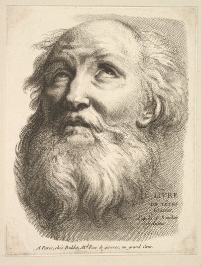 Frontispis: Hlava vousatého muže, z Livre de Têtes Gravées dapres F. Bouch..., 18. století. od Unbekannt