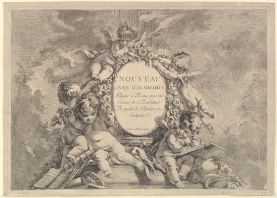 Frontispis, z Nové knihy malířských akademií v Římě od studentů Akademie R..., 1759. od Unbekannt