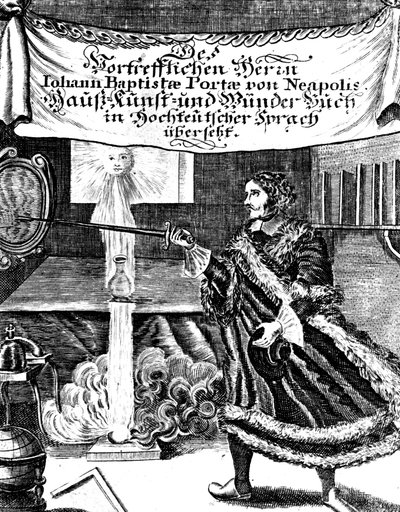 Frontispis Magia Naturalis od Johannese Baptisty della Porta, 1715 od Unbekannt
