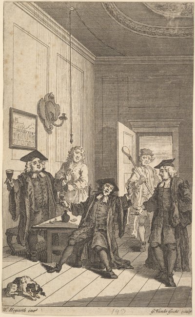 Frontispis k The Humours of Oxford, duben 1730. od Unbekannt