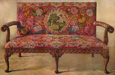 Pohovka z ovocného dřeva s výšivkou, počátek 18. století, 1929 od Unbekannt