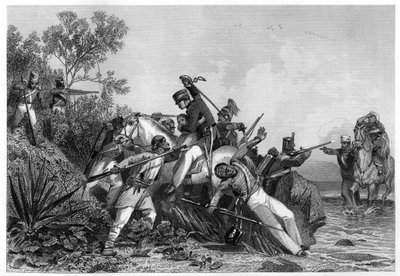 Uprchlí britští důstojníci a jejich rodiny napadeni vzbouřenci, 1857, c1860 od Unbekannt