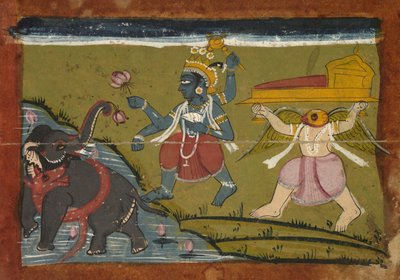 Gajendra Moksha: The Salvation of the King of the Elephants, 1800s. od Unbekannt