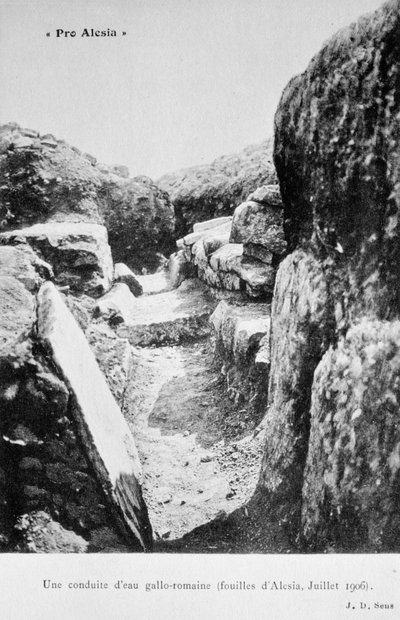 Gallo-římské vodovodní potrubí, vykopávky Alesia, červenec 1906 od Unbekannt