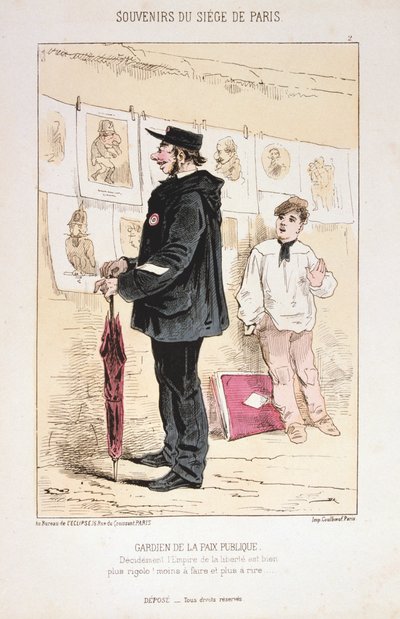 Strážce veřejného míru, obléhání Paříže, 1870-1871 od Unbekannt