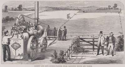 Dvouválcový parní orba a nářadí Garrett & Sons, c1862 od Unbekannt
