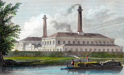 Plynárna na Regents Canal, Londýn, 1828 od Unbekannt