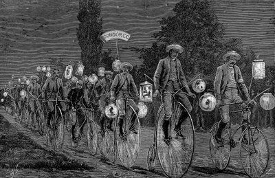Shromáždění britských cyklistických klubů v Castle Inn, Woodford, Essex, 1. června 1889 od Unbekannt