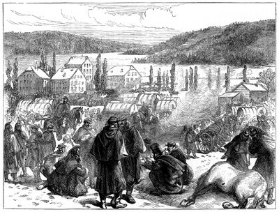 Generál Bourbakis porazil francouzskou armádu ve Švýcarsku, únor 1871 od Unbekannt