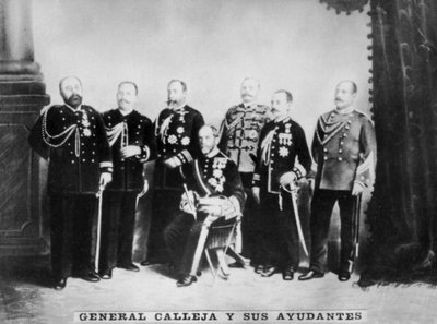 Generál Calleja a jeho štáb, c1910 od Unbekannt