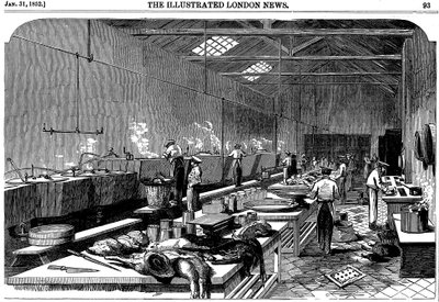 Celkový pohled na kuchyni v Richie & McCalls Cannery, Houndsditch, Londýn, 1852 od Unbekannt