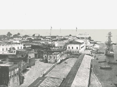 Celkový pohled na hlavní město Zanzibar, 1895. od Unbekannt