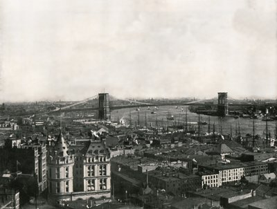 Celkový pohled ukazující Brooklyn Bridge, New York, USA, 1895. od Unbekannt