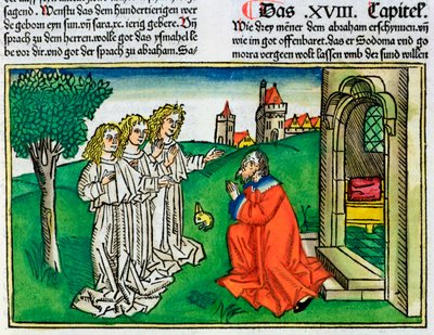 Genesis 18:2: Abraham a tři andělé od Unbekannt