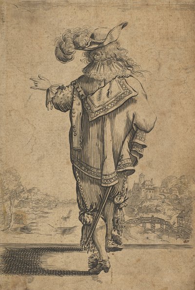 Gentleman viděný zezadu ukazující krajinu, po roce 1629. od Unbekannt