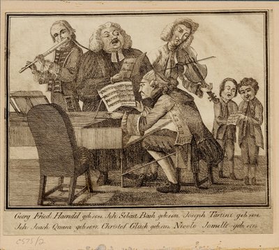 Georg Friedrich Haendel, Johann Sebastian Bach, Giuseppe Tartini, Johann Joachim Quantz, Christoph W od Unbekannt