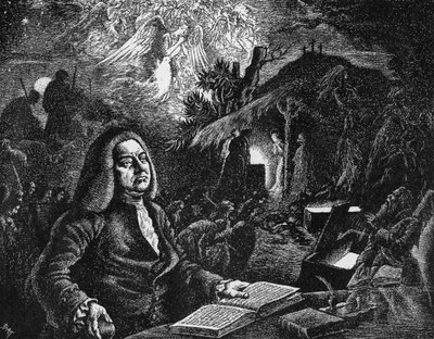 George Frideric Händel 1685-1759 skládá svého Mesiáše, 18. století od Unbekannt