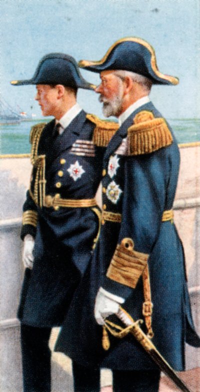George V a princ z Walesu hodnotí flotilu, 26. července 1924, c1935 od Unbekannt