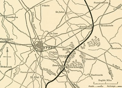 Německé pozice poblíž Ypres, Flandry, první světová válka, 1915, c1920. od Unbekannt
