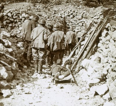 Německý raněný, Thiaumont, Verdun, severní Francie, c1914-c1918 od Unbekannt