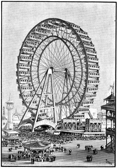 Obří ruské kolo, Mezinárodní výstava, Chicago, 1893 od Unbekannt