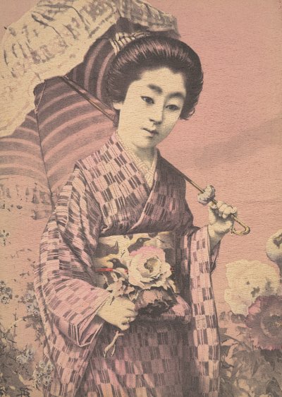 Dívka nesoucí slunečník, ca. 1900 od Unbekannt