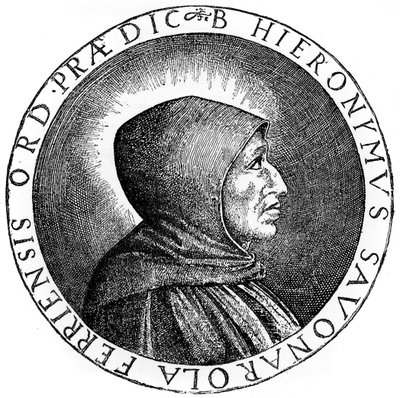 Girolamo Savonarola 1452-1498, italský dominikánský kněz a vůdce Florencie, 1882 od Unbekannt