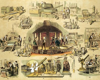 Výroba skla, c1870 od Unbekannt