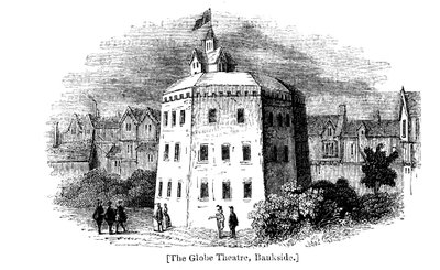 Divadlo Globe, Bankside, Southwark, Londýn, jak to vypadalo v roce 1598 od Unbekannt