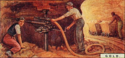 Zlato. - Vrtání výbuchových děr, Jižní Afrika, 1928 od Unbekannt