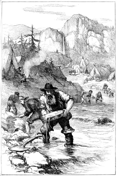 Mytí zlata v Kalifornii, 40. léta r. 1880 od Unbekannt