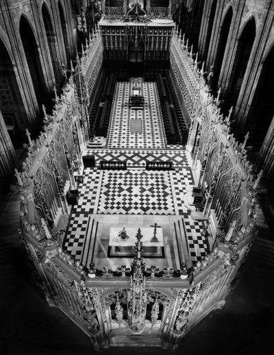 Gotická architektura: pohled na plot chóru Cathedrale Saint Cecile d