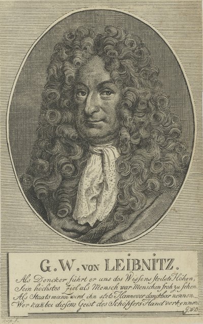 Gottfried Wilhelm Leibniz 1646-1716, c. 1710. od Unbekannt