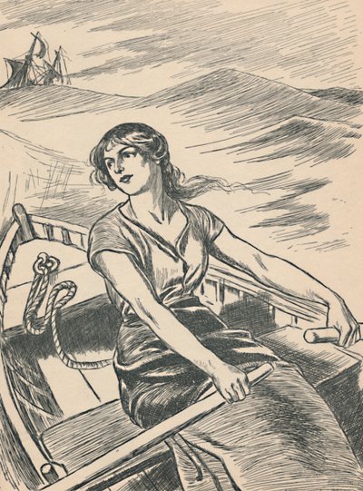 Grace Darlingová vesluje do vraku, c1907 od Unbekannt