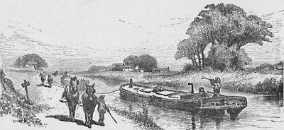 Obilná loď na Erijském kanálu, 1883 od Unbekannt