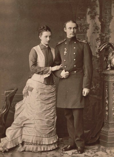Velkokněžna Anastasia Michajlovna Ruska a velkovévoda Fridrich František III, 1878. od Unbekannt