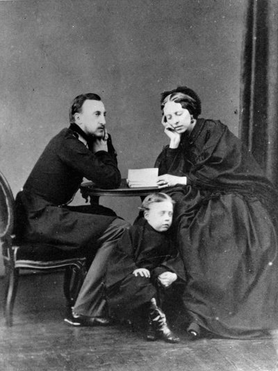 Velkokníže Nicholas Nikolaevič starší Ruska s manželkou a synem, c1861-c1863 od Unbekannt
