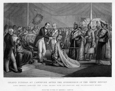 Grand Durbar v Cawnpore po potlačení povstání v Sepoy, c19. století od Unbekannt