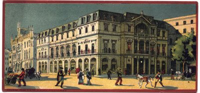 Grand hotels: vnější pohled na palác Avenida v Lisabonu, Portugalsko - Mapa série představující hotely „Compagnie Internationale des Grands Hotels“, konec 19. a začátek 20. století od Unbekannt