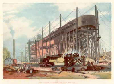 Great Eastern na zásobách v Millwall on the Thames, 1857 od Unbekannt