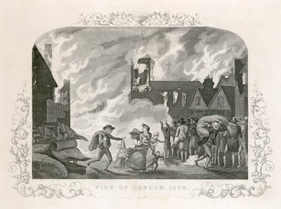 Velký požár Londýna, 1666 c 19. století od Unbekannt