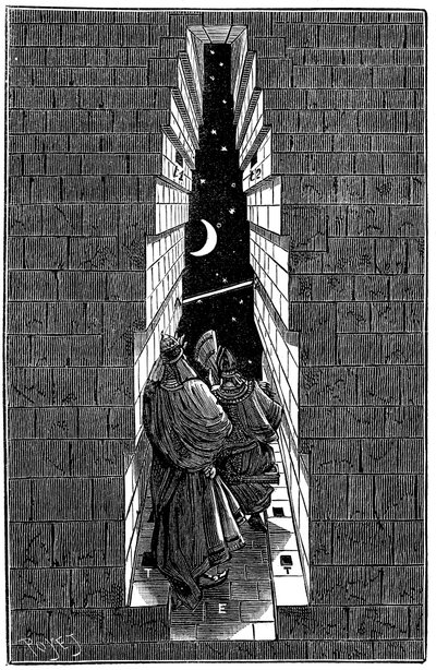 Velká Cheopsova pyramida v Gíze využívaná jako astronomická observatoř, 1891 od Unbekannt