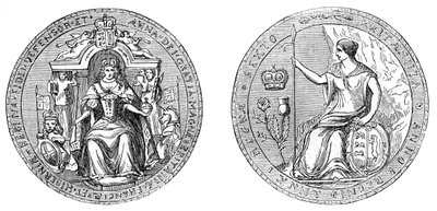 Velká pečeť královny Anny, po spojení Anglie a Skotska, 1707, 19. stol. od Unbekannt